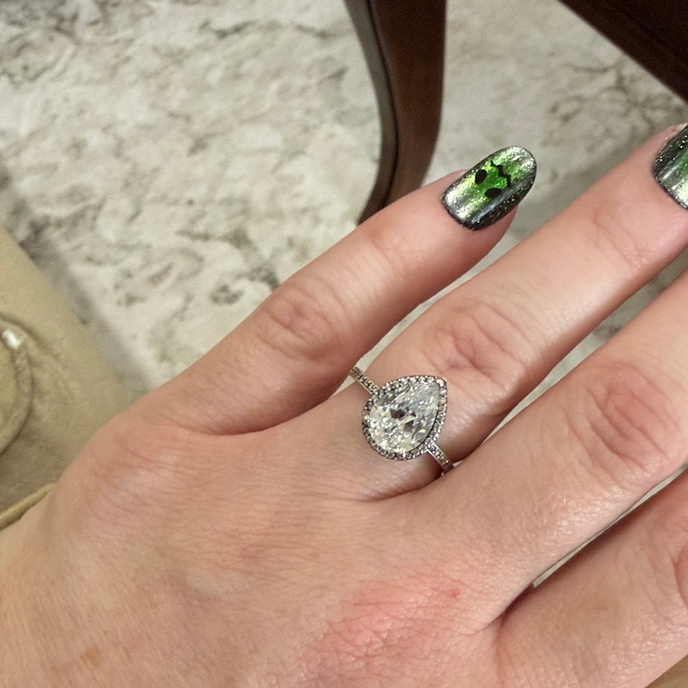 Pandora Silver Pear-Shaped Ring